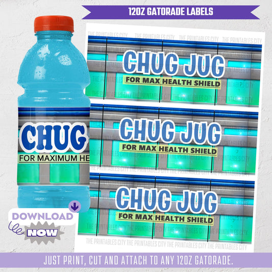 Chug Jug Labels for Fortnite Party Favor