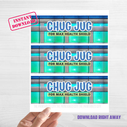 Chug Jug Labels for Fortnite Party Favor