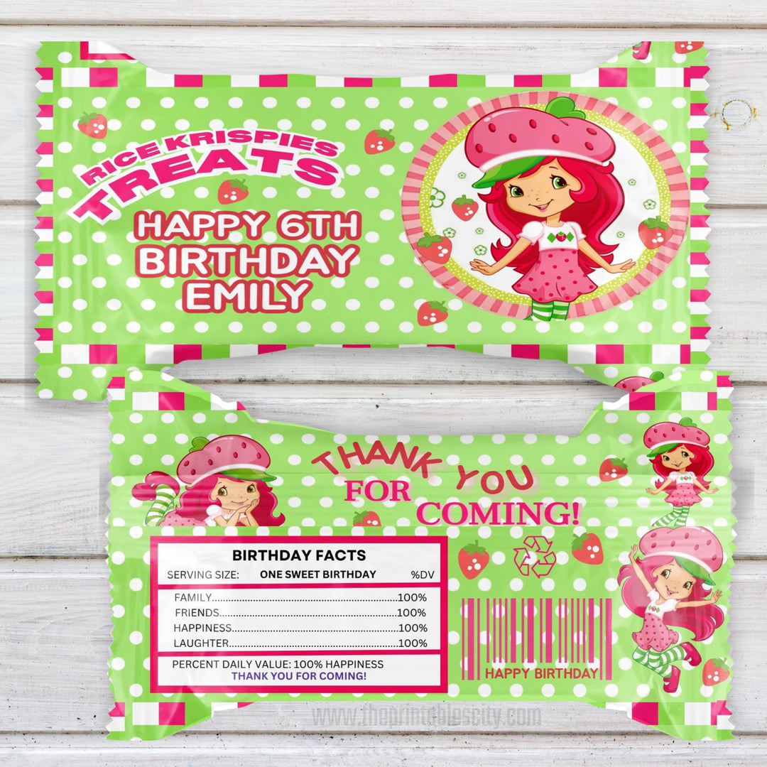 Editable Strawberry Shortcake Party Favor Bundle