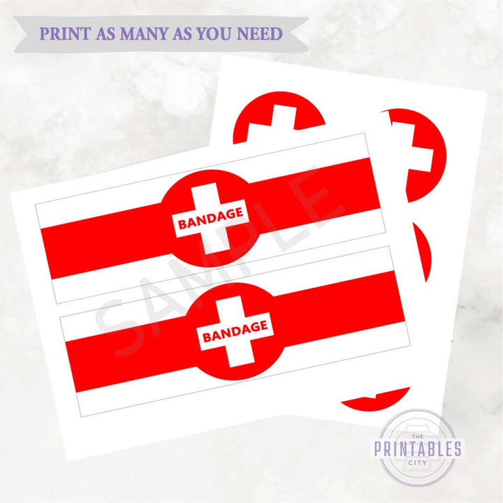Bandage Labels for Fortnite Birthday Party Favor