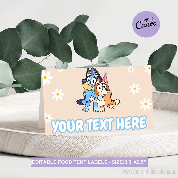 Bluey Birthday Place Cards - Editable Template