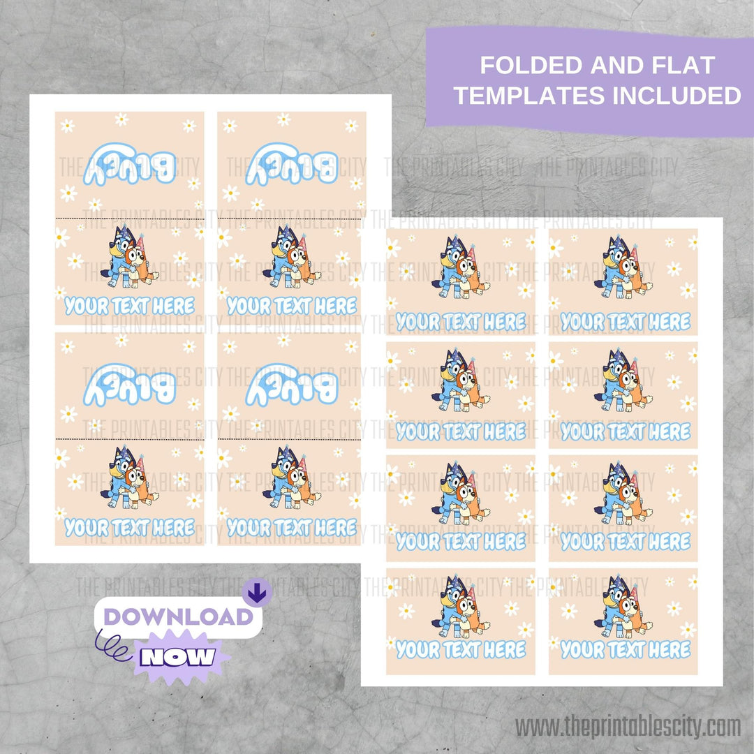 Bluey Birthday Place Cards - Editable Template