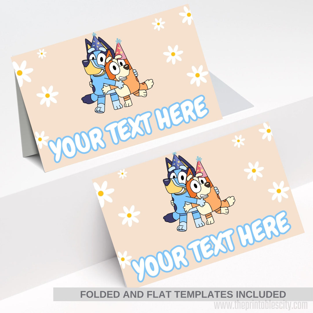 Bluey Birthday Place Cards - Editable Template