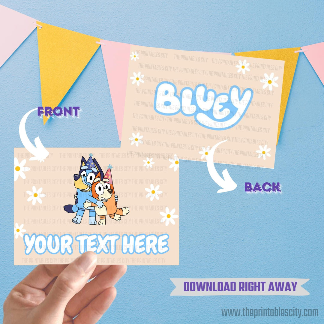 Bluey Birthday Place Cards - Editable Template