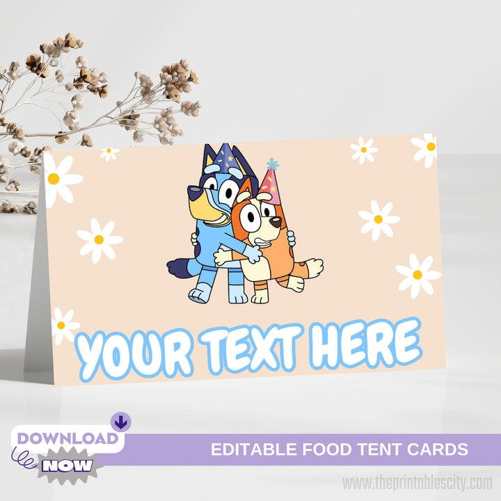 Bluey Birthday Place Cards - Editable Template