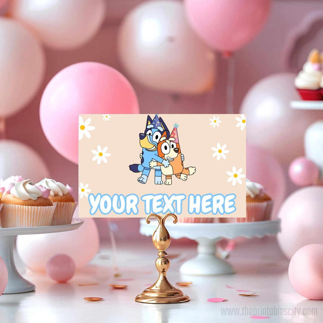 Bluey Birthday Place Cards - Editable Template