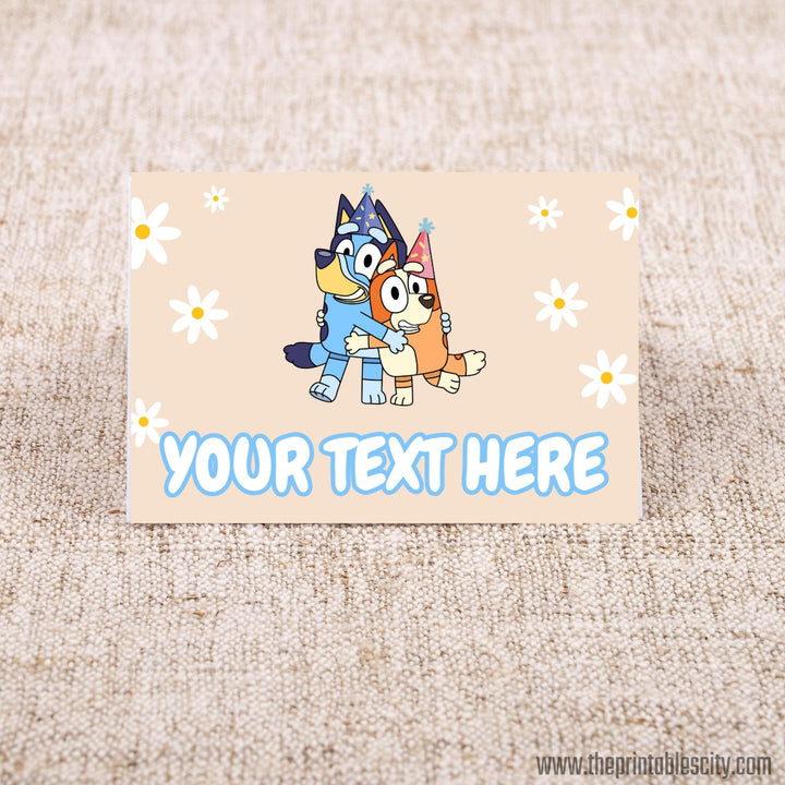 Bluey Birthday Place Cards - Editable Template