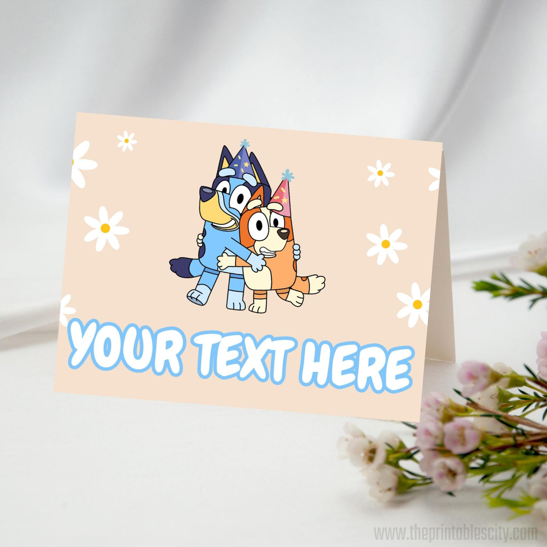 Bluey Birthday Place Cards - Editable Template