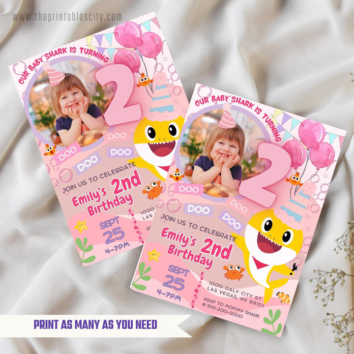 Baby Shark Invitation for Birthday - Editable