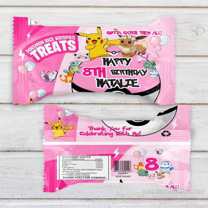 Editable Pokemon Party Favor Bundle - Printable Template