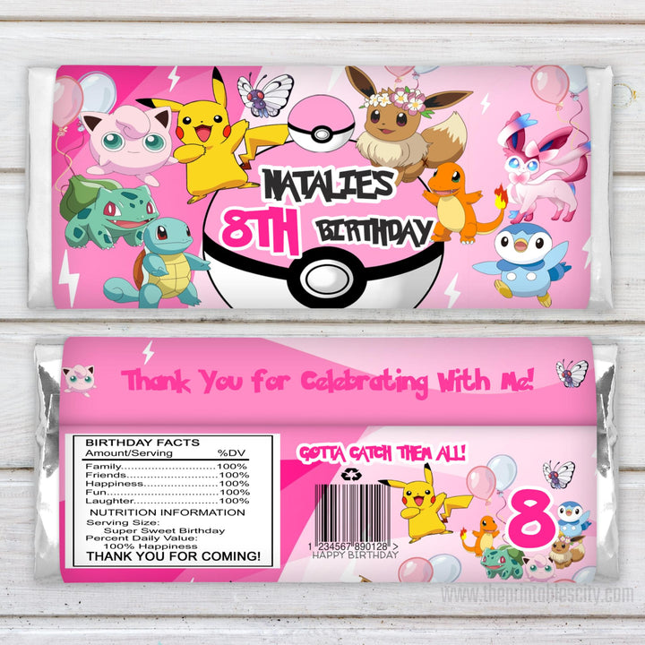 Editable Pokemon Party Favor Bundle - Printable Template