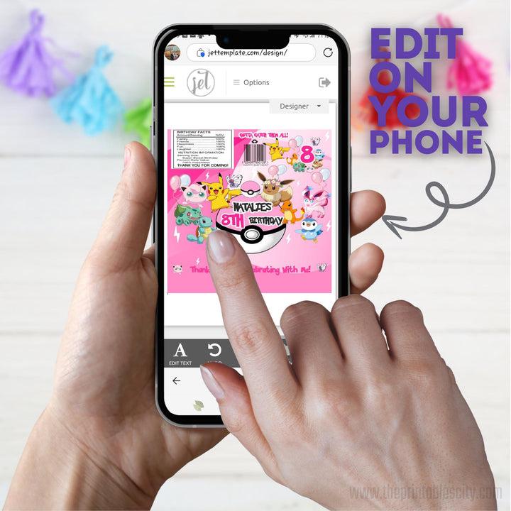 Pokemon Chocolate Bar Wrapper - Editable Party Favor