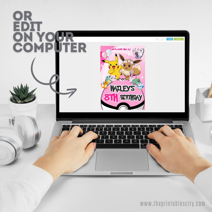 Editable Pokemon Party Favor Bundle - Printable Template