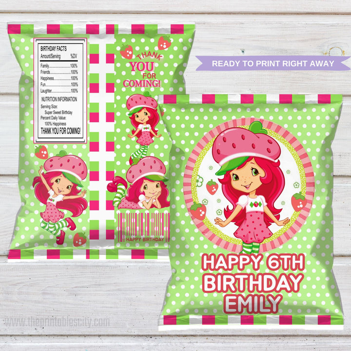 Editable Strawberry Shortcake Party Favor Bundle