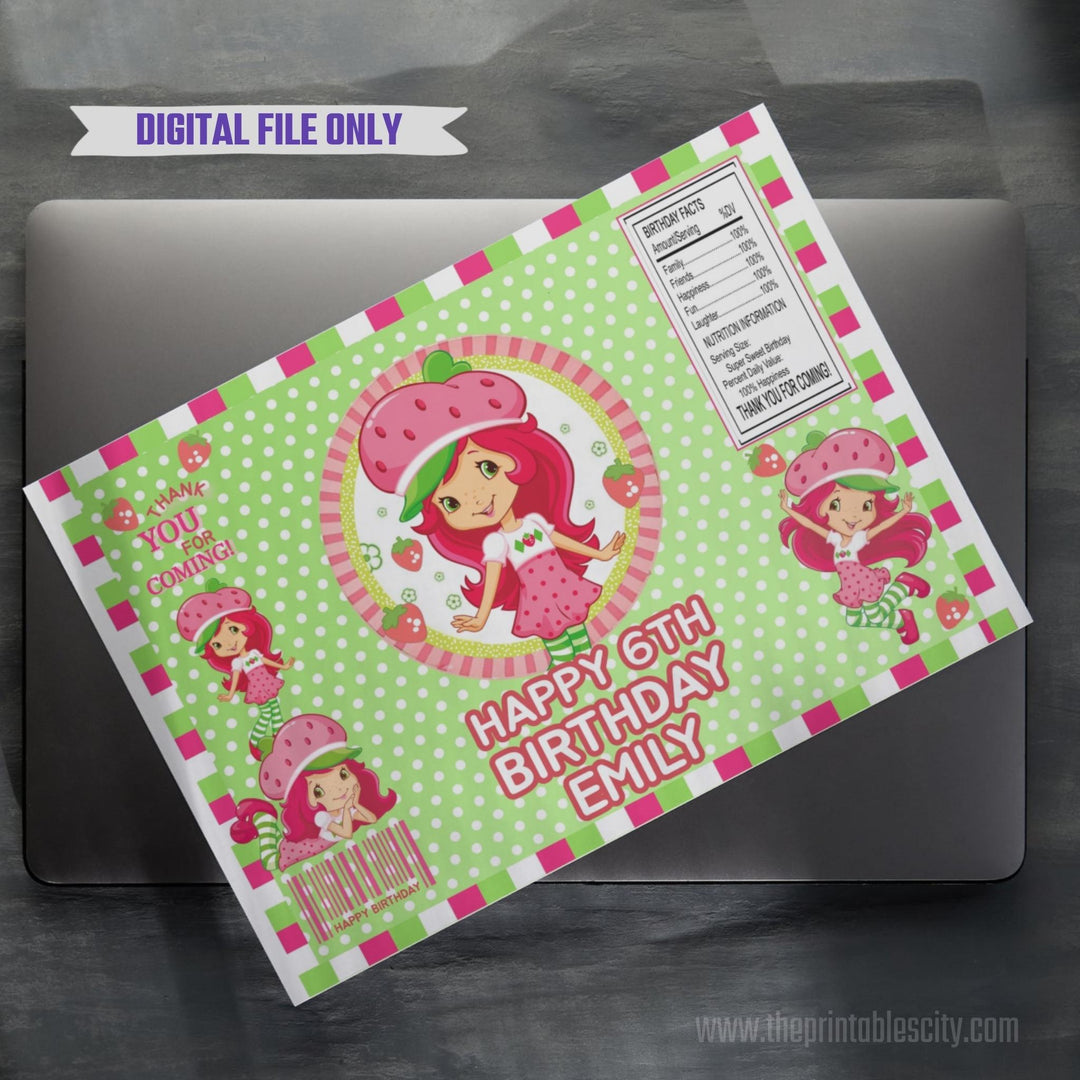 Editable Strawberry Shortcake Chip Bag Wrapper