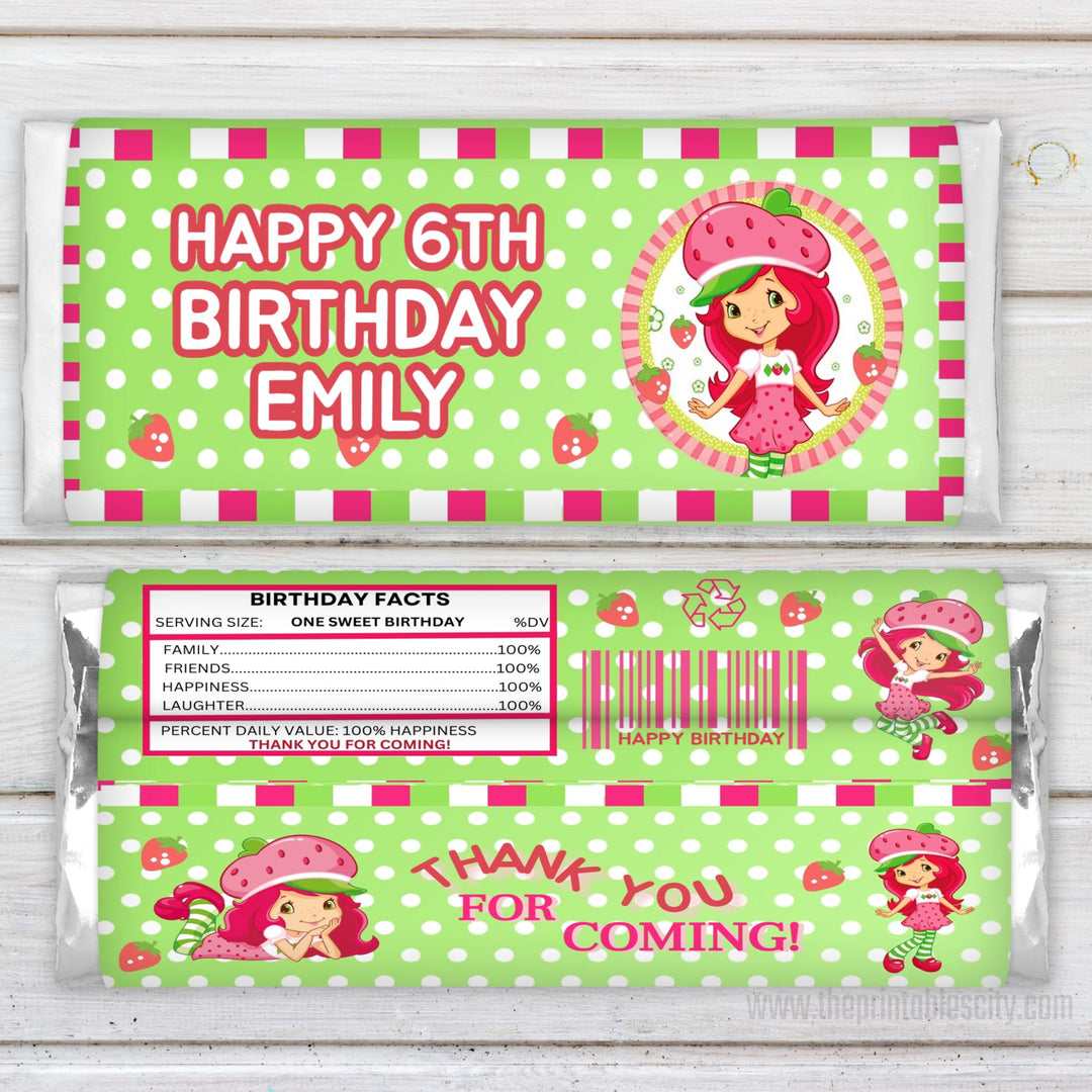 Editable Strawberry Shortcake Party Favor Bundle