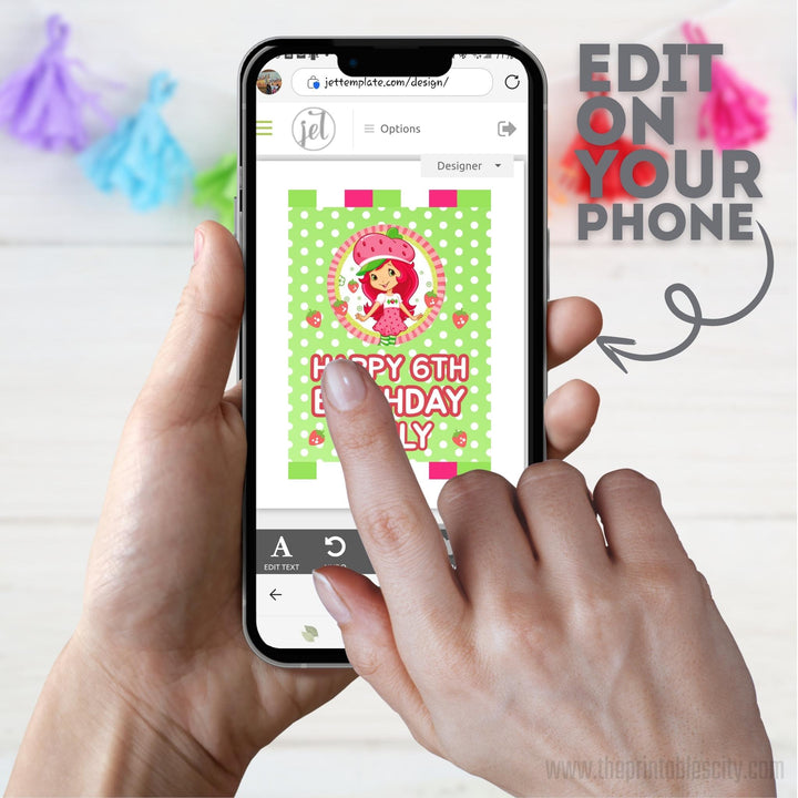 Strawberry Shortcake Caprisun Labels - Editable Template