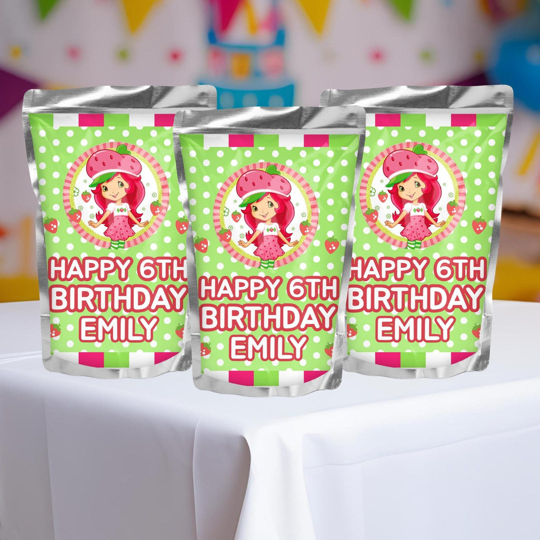 Strawberry Shortcake Caprisun Labels - Editable Template