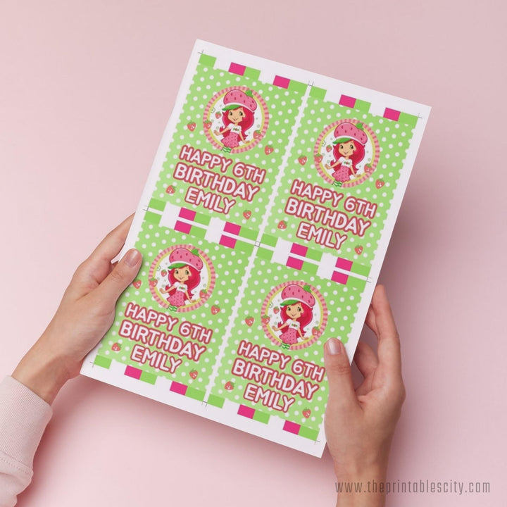 Strawberry Shortcake Caprisun Labels - Editable Template