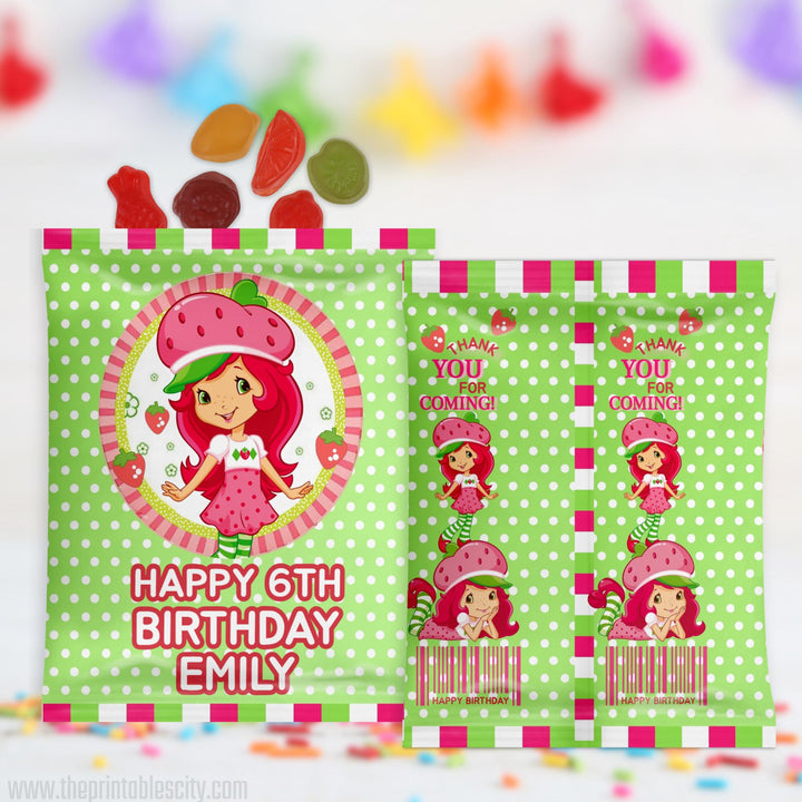 Editable Strawberry Shortcake Party Favor Bundle