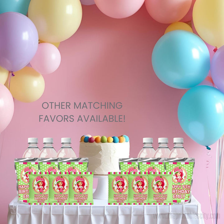 Editable Strawberry Shortcake Fruit Snacks Wrapper
