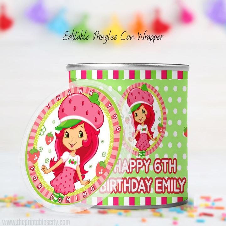 Editable Strawberry Shortcake Pringles Wrapper