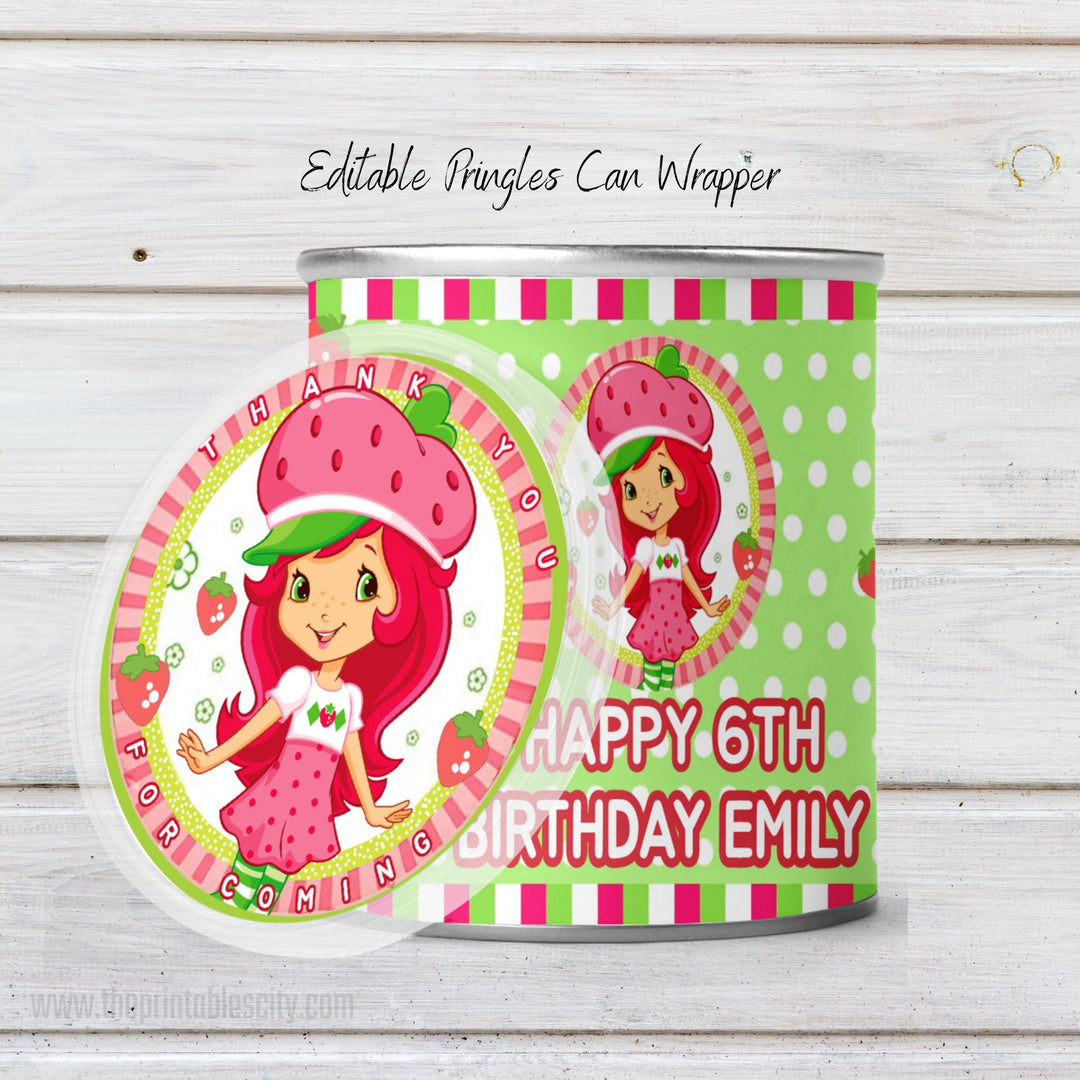 Editable Strawberry Shortcake Pringles Wrapper
