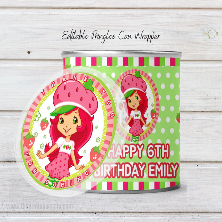 Editable Strawberry Shortcake Pringles Wrapper