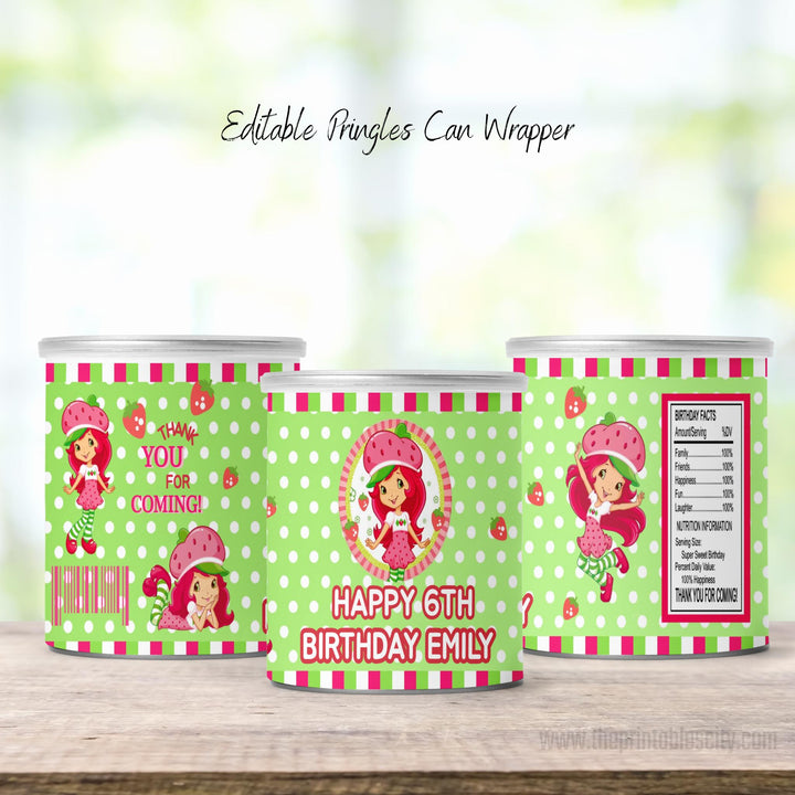 Editable Strawberry Shortcake Party Favor Bundle