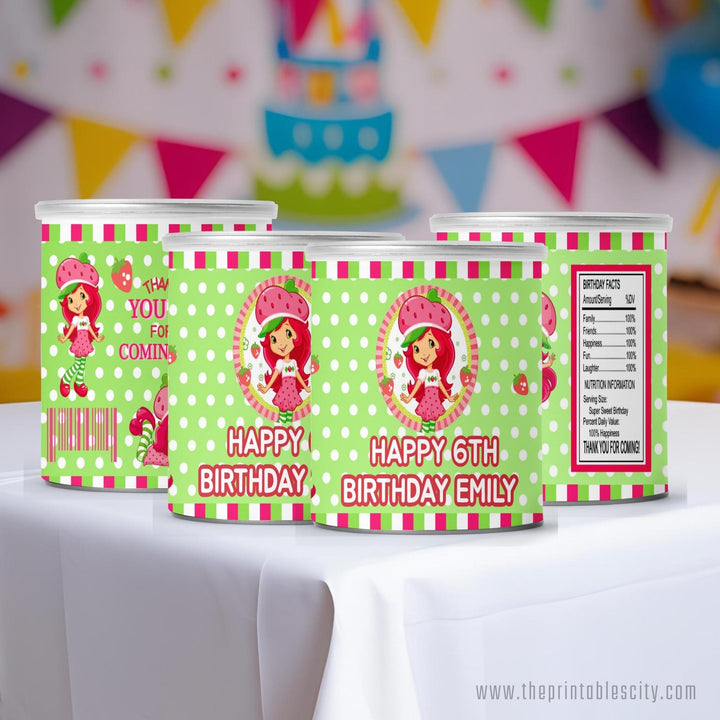 Editable Strawberry Shortcake Pringles Wrapper