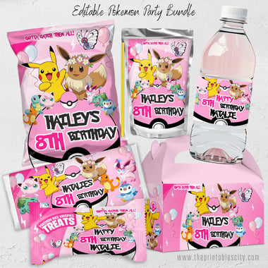 Editable Pokemon Party Printable Bundle