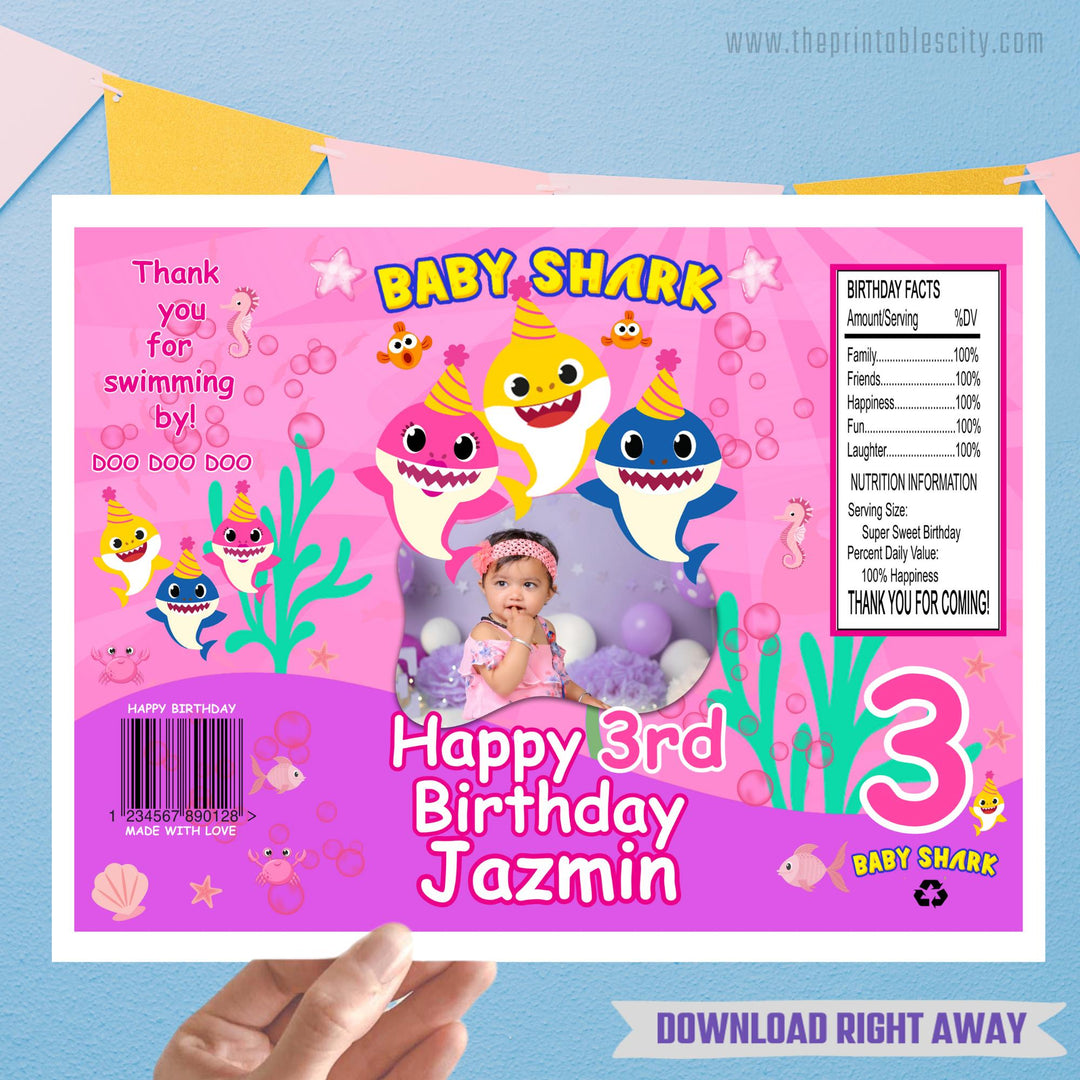 Editable Baby Shark Chip Bag Wrapper