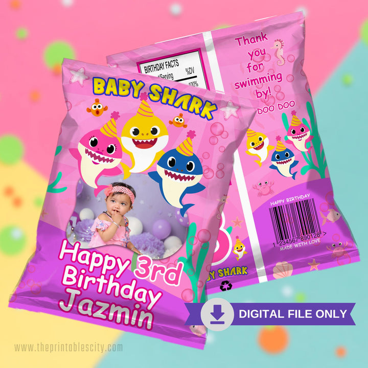 Editable Baby Shark Chip Bag Wrapper