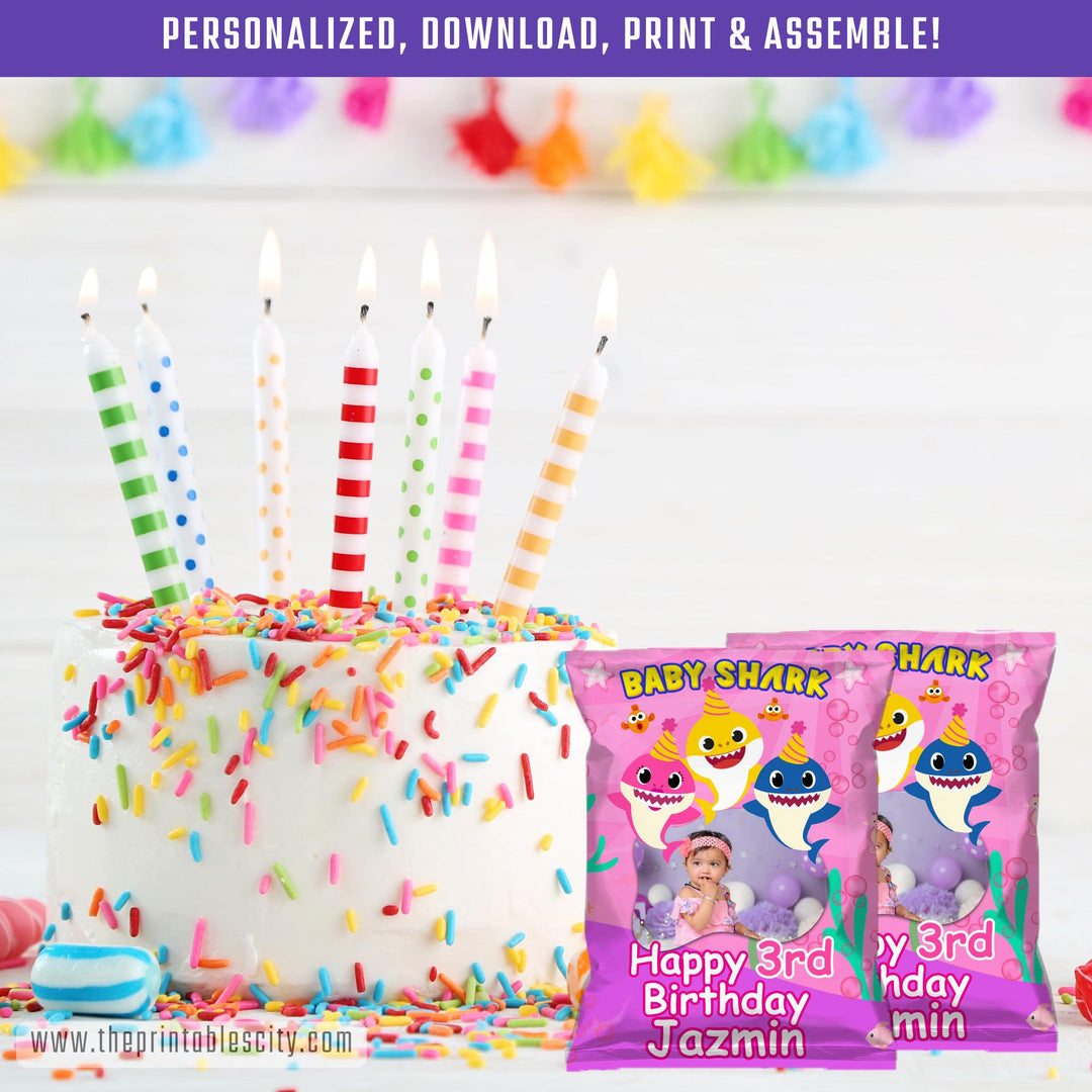Editable Baby Shark Chip Bag Wrapper