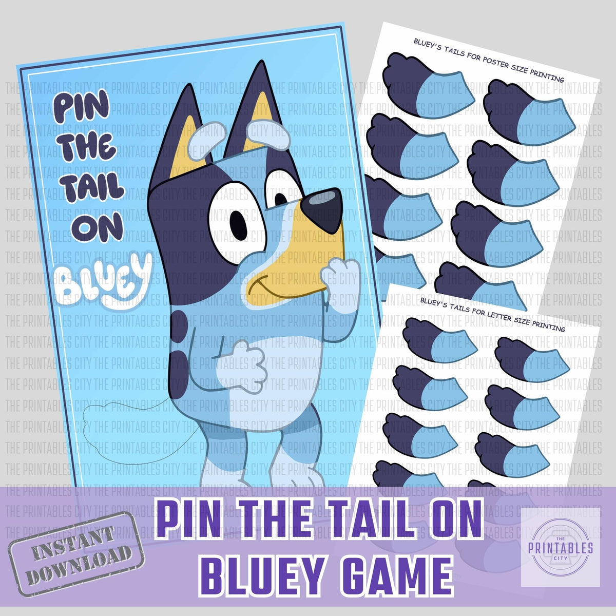 Pin The Tail on Bluey Printable Party Game – The Printables City
