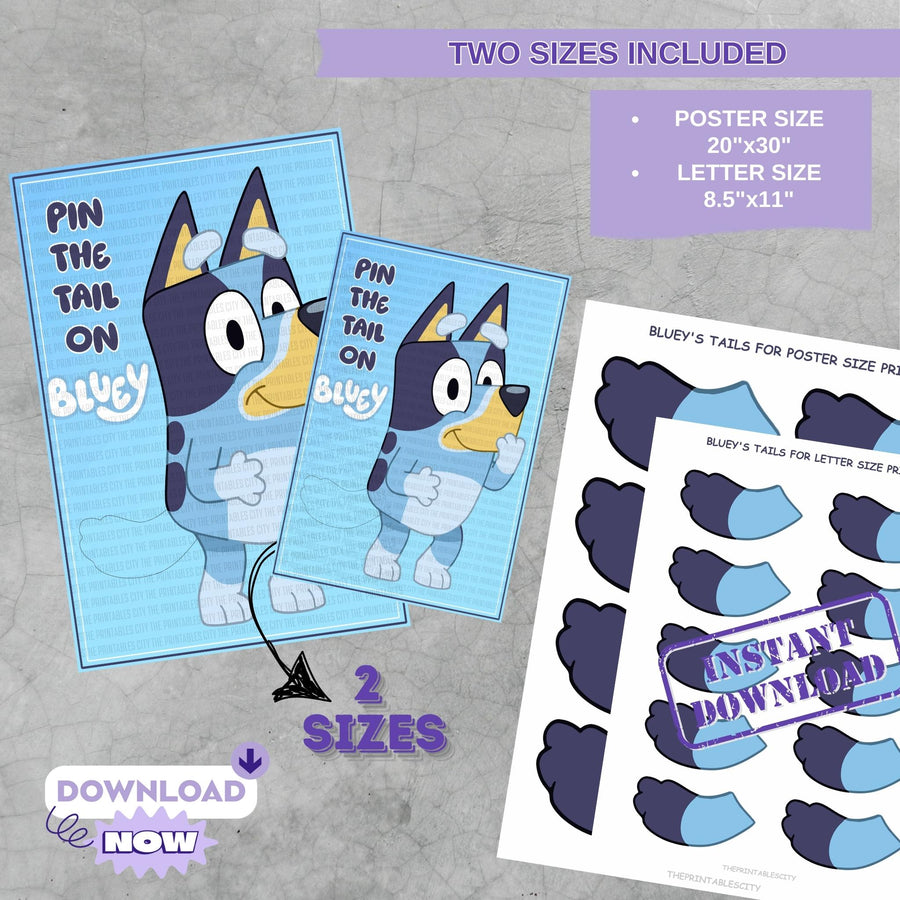 Pin The Tail on Bluey Printable Party Game – The Printables City