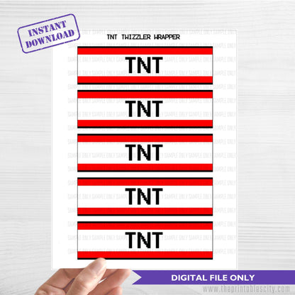 TNT Twizzler Labels for Video Game Party Favor