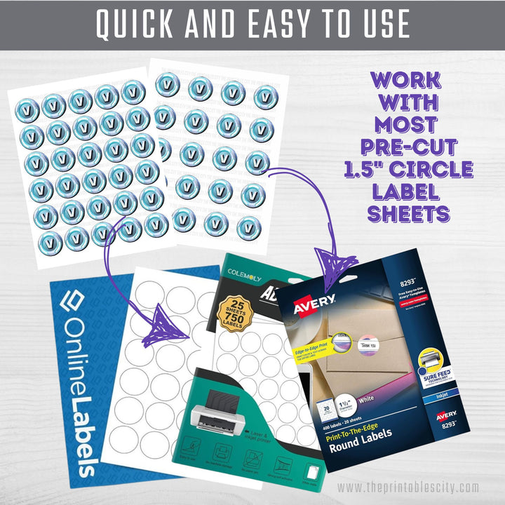 Vbucks Chocolate Coin Labels Party Favor