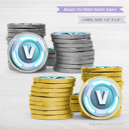 Vbucks Fortnite Chocolate Coin Labels