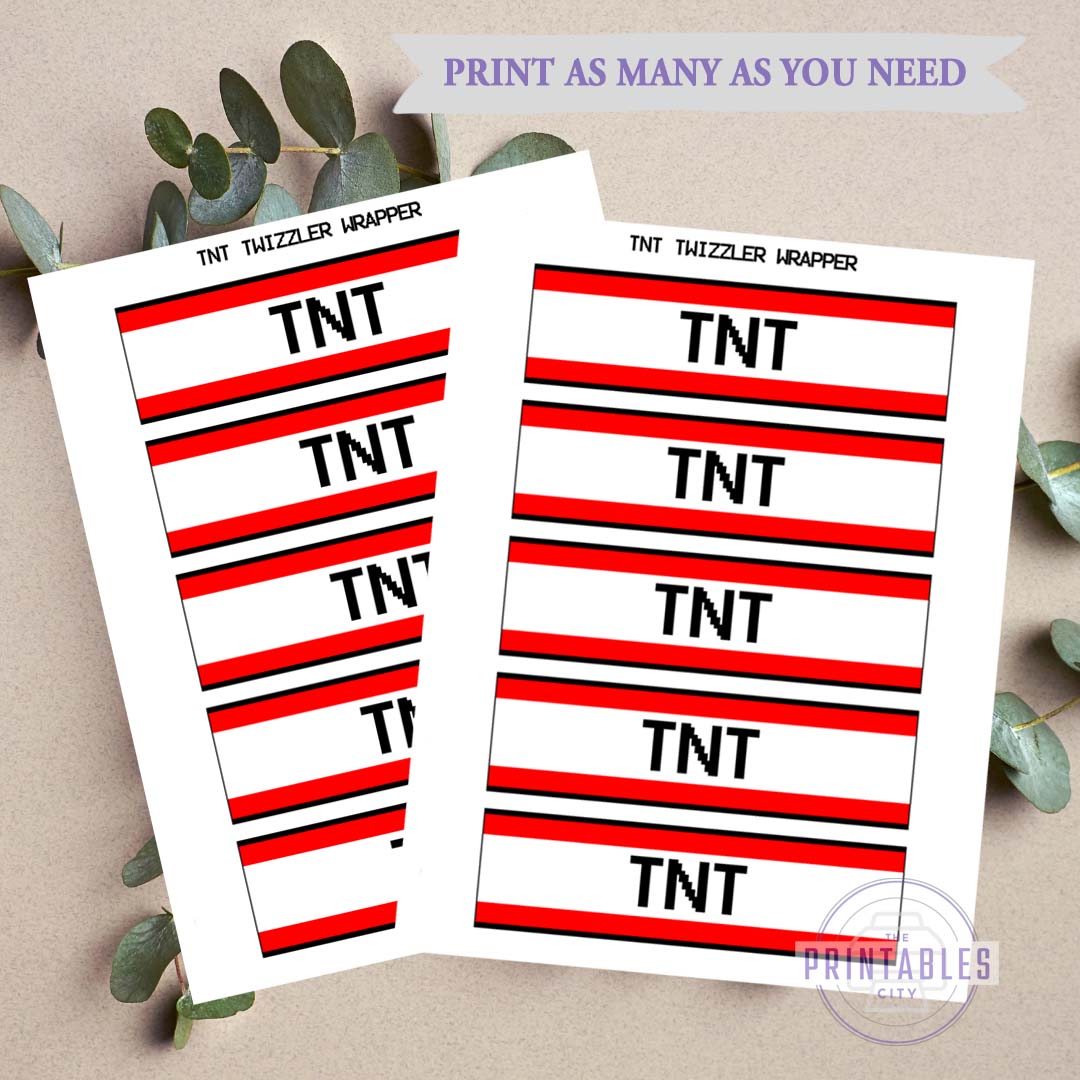 TNT Twizzler Labels Fortnite Birthday Party Favor