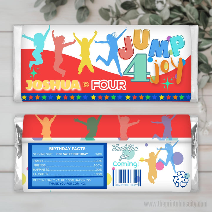 Jump 4 Joy Editable Chocolate Bar Wrapper