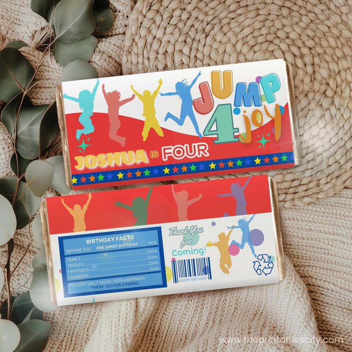 Jump 4 Joy Editable Chocolate Bar Wrapper