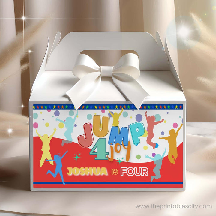 Jump 4 Joy Gable Box Label for Kids Birthday Party