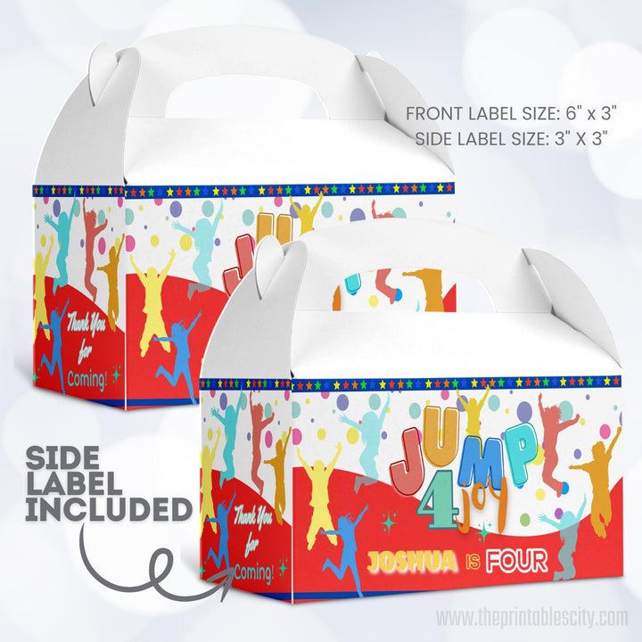 Jump 4 Joy Gable Box Label for Kids Birthday Party