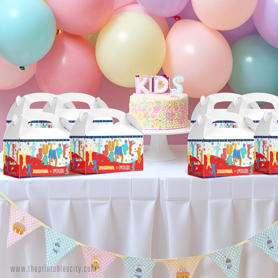 Jump 4 Joy Gable Box Label for Kids Birthday Party