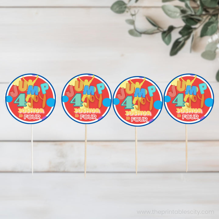 Jump 4 Joy Editable Cupcake Topper