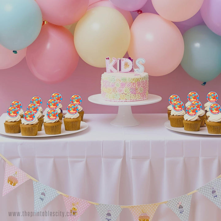 Jump 4 Joy Editable Cupcake Topper