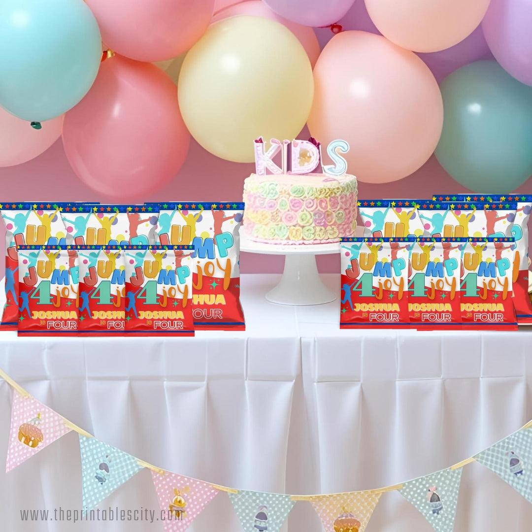 Jump 4 Joy Editable Fruit Snacks Wrapper for Kids Birthday
