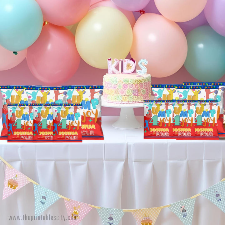 Jump 4 Joy Editable Fruit Snacks Wrapper for Kids Birthday