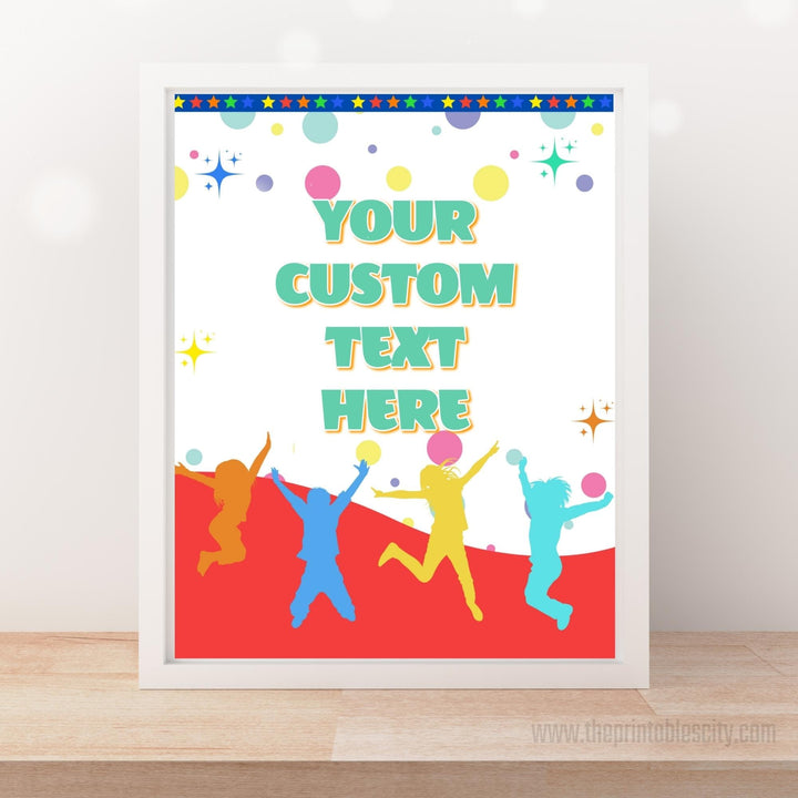 Jump Four Joy Editable Custom Sign
